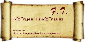 Fényes Tibériusz névjegykártya